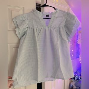 Mint Floral Sleeve Blouse